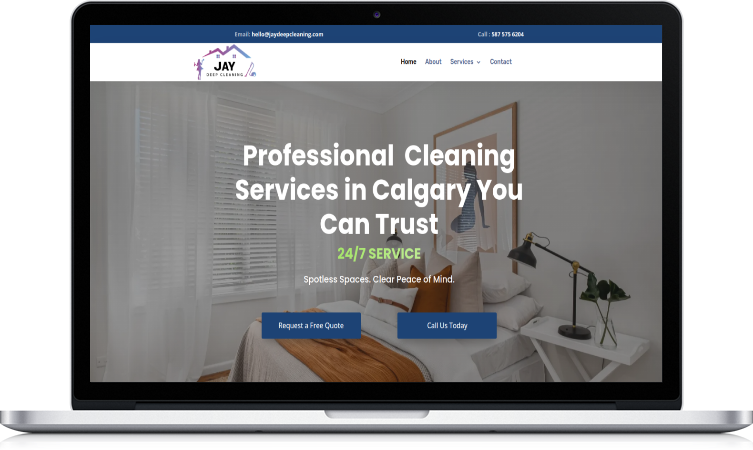 Laptop showing a web design mockup Laptop showing a web design mockup